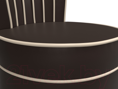 Кресло мягкое Лига Диванов Ирис (экокожа, коричневый/бежевый)