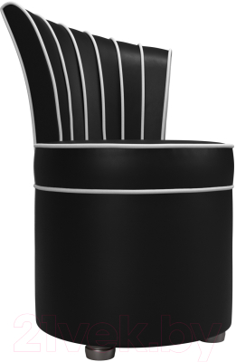 Кресло мягкое Лига Диванов Ирис (экокожа, черный/белый)