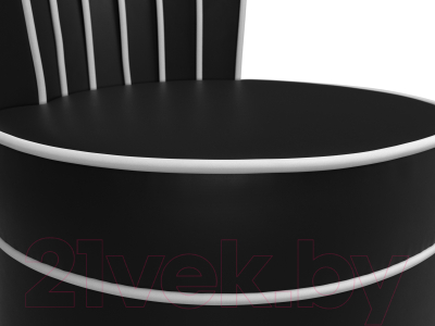 Кресло мягкое Лига Диванов Ирис (экокожа, черный/белый)