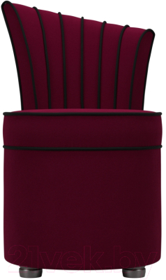 Кресло мягкое Лига Диванов Ирис (микровельвет, бордовый/черный)