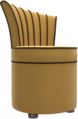 Кресло мягкое Лига Диванов Ирис (микровельвет, желтый/коричневый)