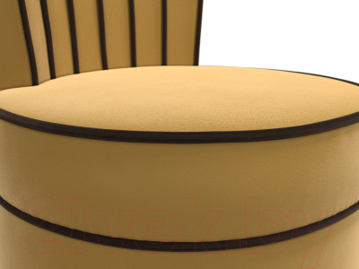 Кресло мягкое Лига Диванов Ирис (микровельвет, желтый/коричневый)