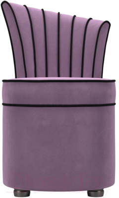 Кресло мягкое Лига Диванов Ирис (микровельвет, сиреневый/коричневый)