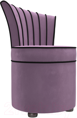 Кресло мягкое Лига Диванов Ирис (микровельвет, сиреневый/коричневый)