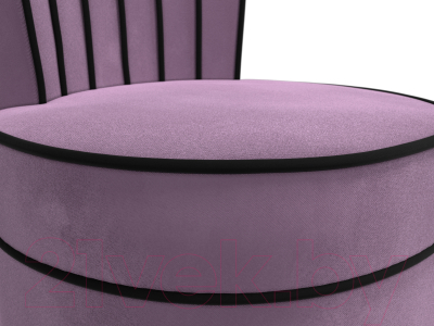Кресло мягкое Лига Диванов Ирис (микровельвет, сиреневый/коричневый)