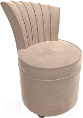 Кресло мягкое Лига Диванов Ирис (велюр бежевый) - фото