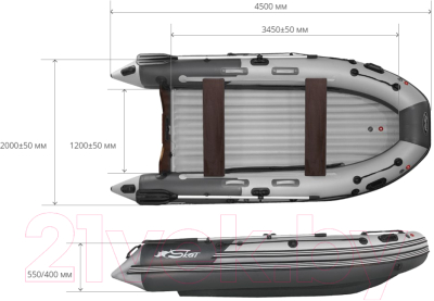 Надувная лодка Reef Скат / RF-S450FL