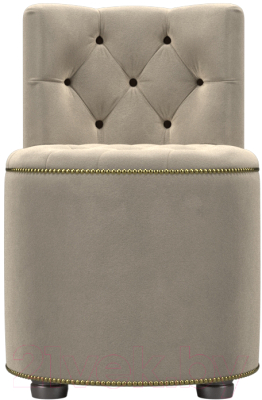 Пуф Лига Диванов Саваж (микровельвет, бежевый/коричневый)