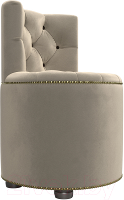 Пуф Лига Диванов Саваж (микровельвет, бежевый/коричневый)