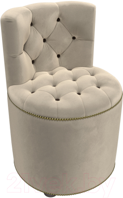 Пуф Лига Диванов Саваж (микровельвет, бежевый/коричневый)