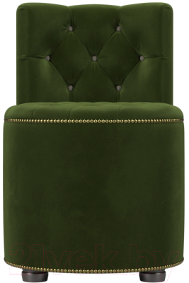 Пуф Лига Диванов Саваж (микровельвет, зеленый/бежевый)