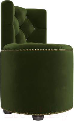 Пуф Лига Диванов Саваж (микровельвет, зеленый/бежевый)