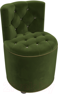 Пуф Лига Диванов Саваж (микровельвет, зеленый/бежевый)