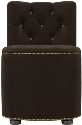 Пуф Лига Диванов Саваж (микровельвет, коричневый/бежевый)