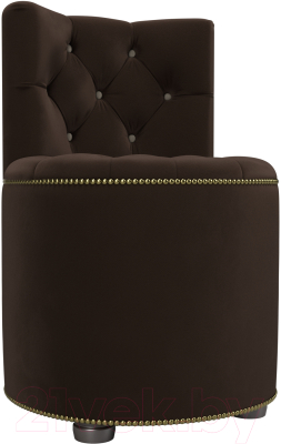 Пуф Лига Диванов Саваж (микровельвет, коричневый/бежевый)