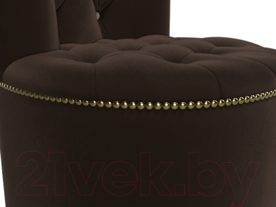Пуф Лига Диванов Саваж (микровельвет, коричневый/бежевый)