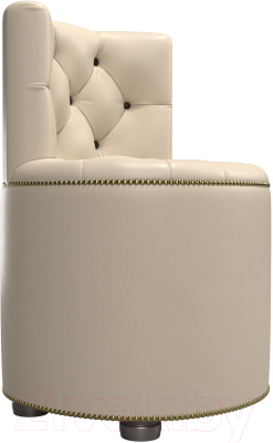 Пуф Лига Диванов Саваж (экокожа, бежевый/коричневый)