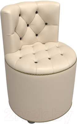 Пуф Лига Диванов Саваж (экокожа, бежевый/коричневый)