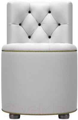 Пуф Лига Диванов Саваж (экокожа, белый/черный)