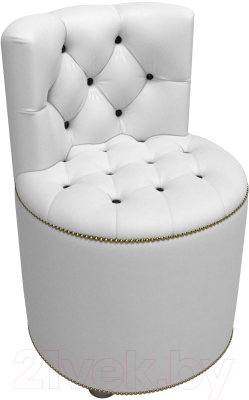 Пуф Лига Диванов Саваж (экокожа, белый/черный)