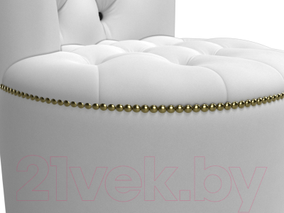 Пуф Лига Диванов Саваж (экокожа, белый/черный)