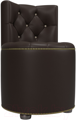 Пуф Лига Диванов Саваж (экокожа, коричневый/бежевый) - фото