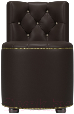 Пуф Лига Диванов Саваж (экокожа, коричневый/бежевый)