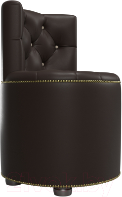 Пуф Лига Диванов Саваж (экокожа, коричневый/бежевый)