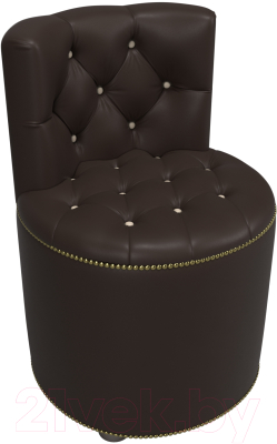 Пуф Лига Диванов Саваж (экокожа, коричневый/бежевый)