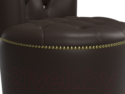 Пуф Лига Диванов Саваж (экокожа, коричневый/бежевый)