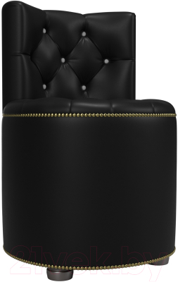 Пуф Лига Диванов Саваж (экокожа, черный/белый) - фото