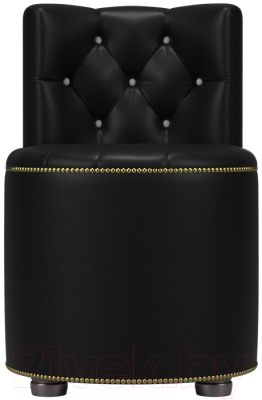 Пуф Лига Диванов Саваж (экокожа, черный/белый)