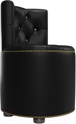 Пуф Лига Диванов Саваж (экокожа, черный/белый)