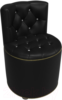 Пуф Лига Диванов Саваж (экокожа, черный/белый)