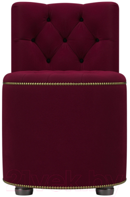 Пуф Лига Диванов Саваж (микровельвет, бордовый/черный)
