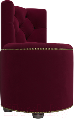 Пуф Лига Диванов Саваж (микровельвет, бордовый/черный)