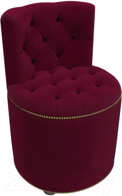 Пуф Лига Диванов Саваж (микровельвет, бордовый/черный)