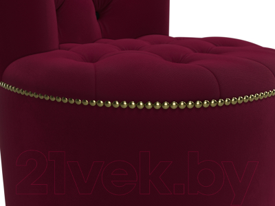 Пуф Лига Диванов Саваж (микровельвет, бордовый/черный)
