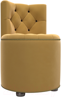 Пуф Лига Диванов Саваж (микровельвет, желтый/коричневый) - фото