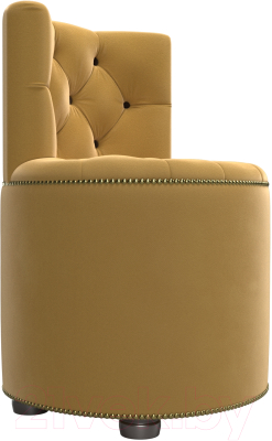 Пуф Лига Диванов Саваж (микровельвет, желтый/коричневый)