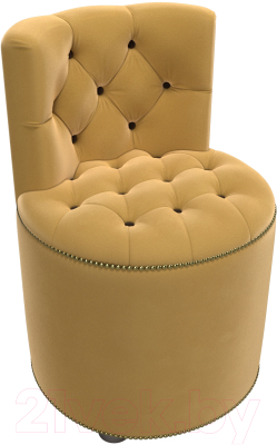 Пуф Лига Диванов Саваж (микровельвет, желтый/коричневый)