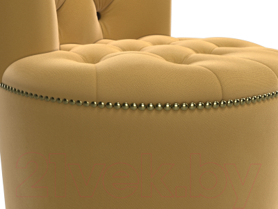 Пуф Лига Диванов Саваж (микровельвет, желтый/коричневый)