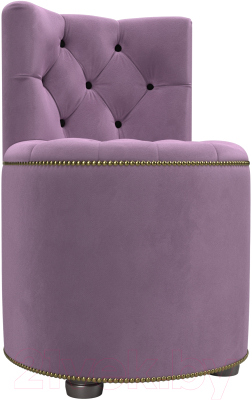 Пуф Лига Диванов Саваж (микровельвет, сиреневый/коричневый) - фото