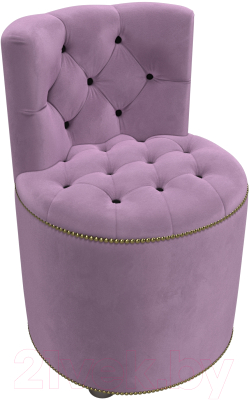 Пуф Лига Диванов Саваж (микровельвет, сиреневый/коричневый)