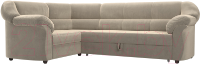 Диван угловой Лига Диванов Карнелла левый (микровельвет бежевый) - фото