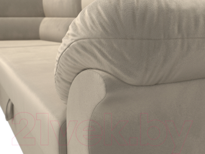 Диван угловой Лига Диванов Карнелла левый (микровельвет бежевый)