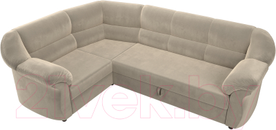Диван угловой Лига Диванов Карнелла левый (микровельвет бежевый)
