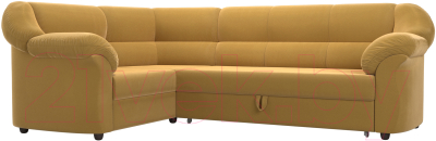 Диван угловой Лига Диванов Карнелла левый (микровельвет желтый) - фото