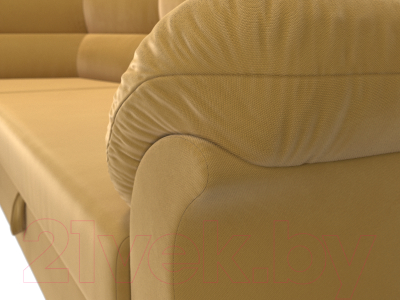 Диван угловой Лига Диванов Карнелла левый (микровельвет желтый)