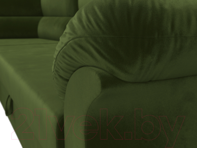 Диван угловой Лига Диванов Карнелла левый (микровельвет зеленый)